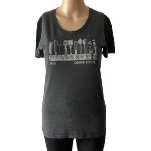 Locally Grown Drink Local Brewery Beer Lover T-Shirt Size L